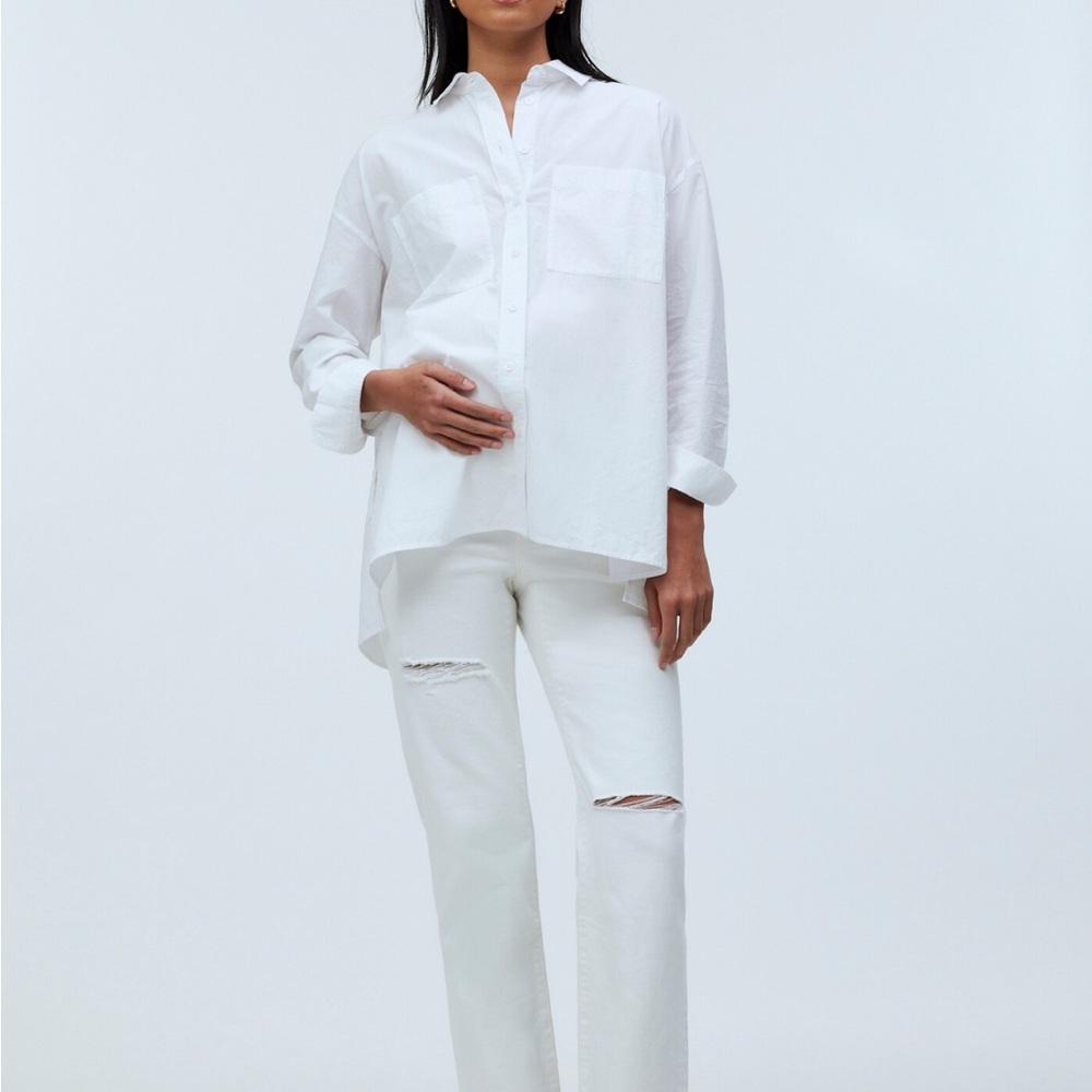 MATERNITY Madewell White 90’s classic straight jeans